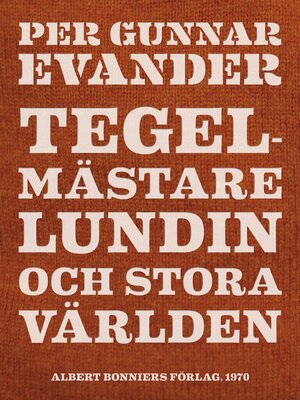 cover image of Tegelmästare Lundin och stora världen